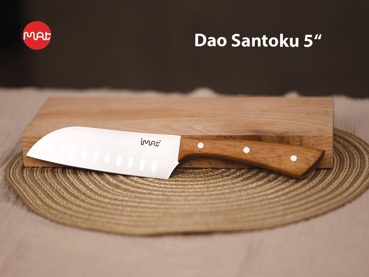 Dao Santoku nhỏ 5" iMat cán gỗ