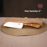 Dao Santoku nhỏ 5" iMat cán gỗ