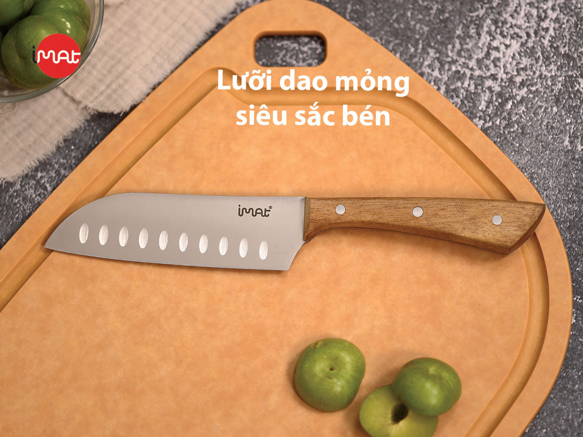 Dao Santoku nhỏ 5" iMat cán gỗ