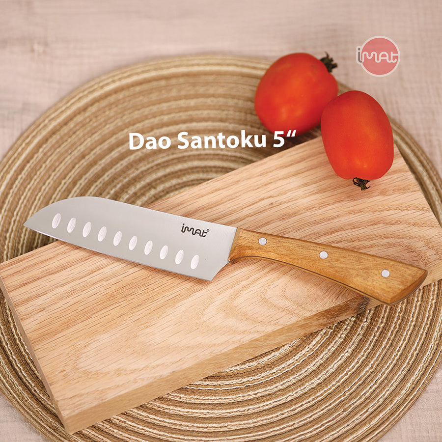 Dao Santoku nhỏ 5" iMat cán gỗ