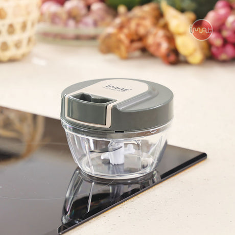 Cối xay tỏi ớt kéo tay cốc Tritan