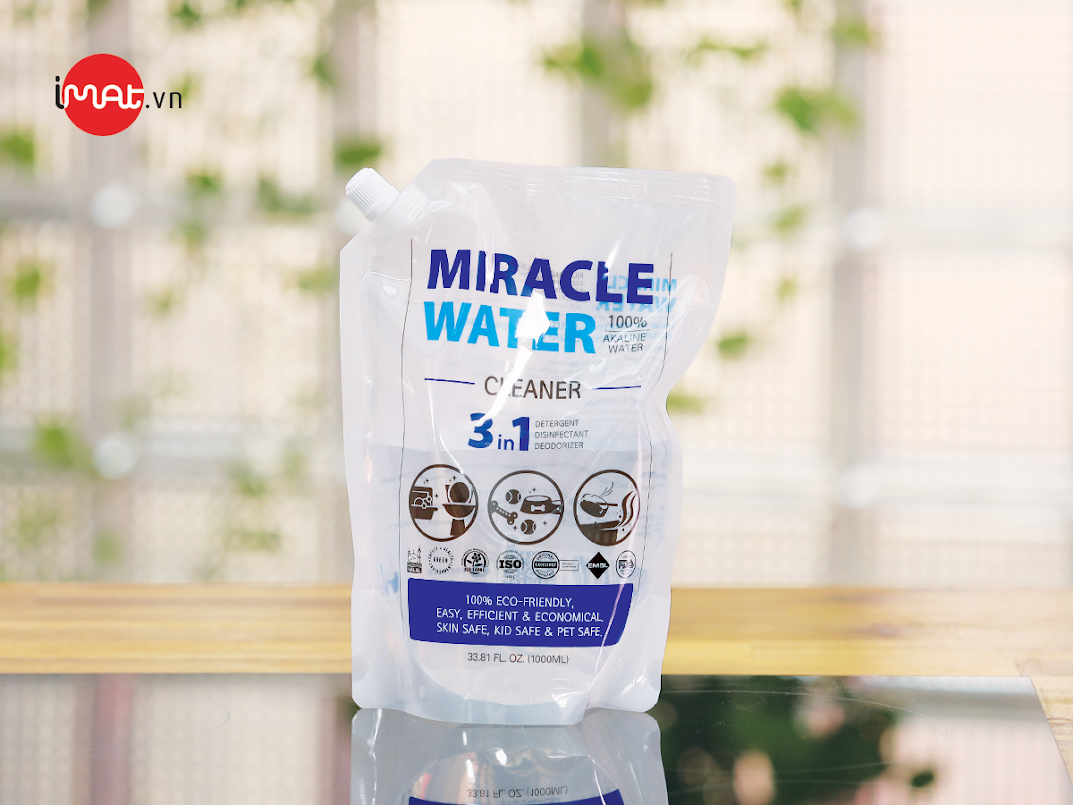 Nước Kiềm tẩy rửa đa năng Miracle water túi 1 lít