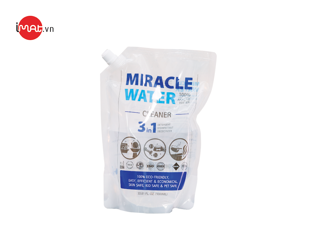 Nước Kiềm tẩy rửa đa năng Miracle water túi 1 lít