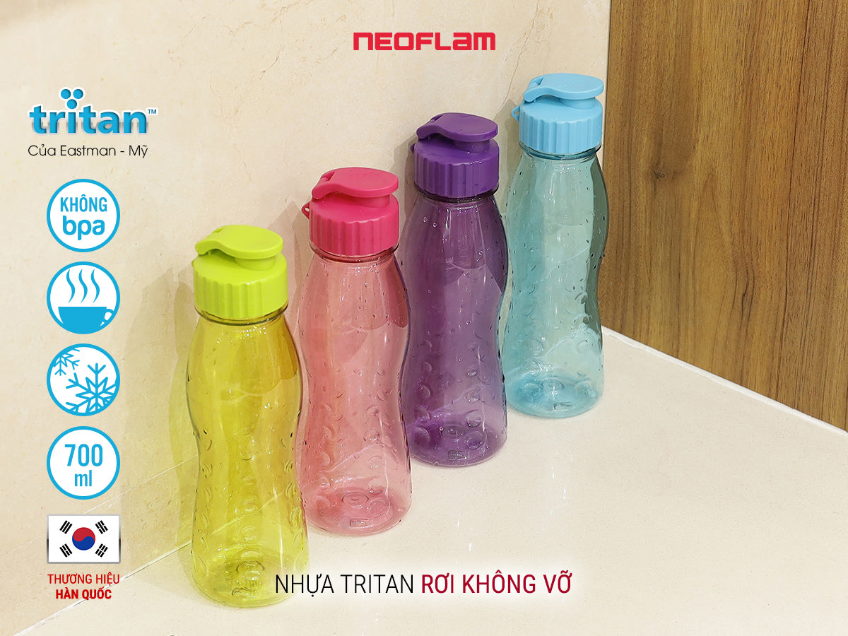 Chai nước Fliptop 700ml, bằng nhựa Tritan an toàn
