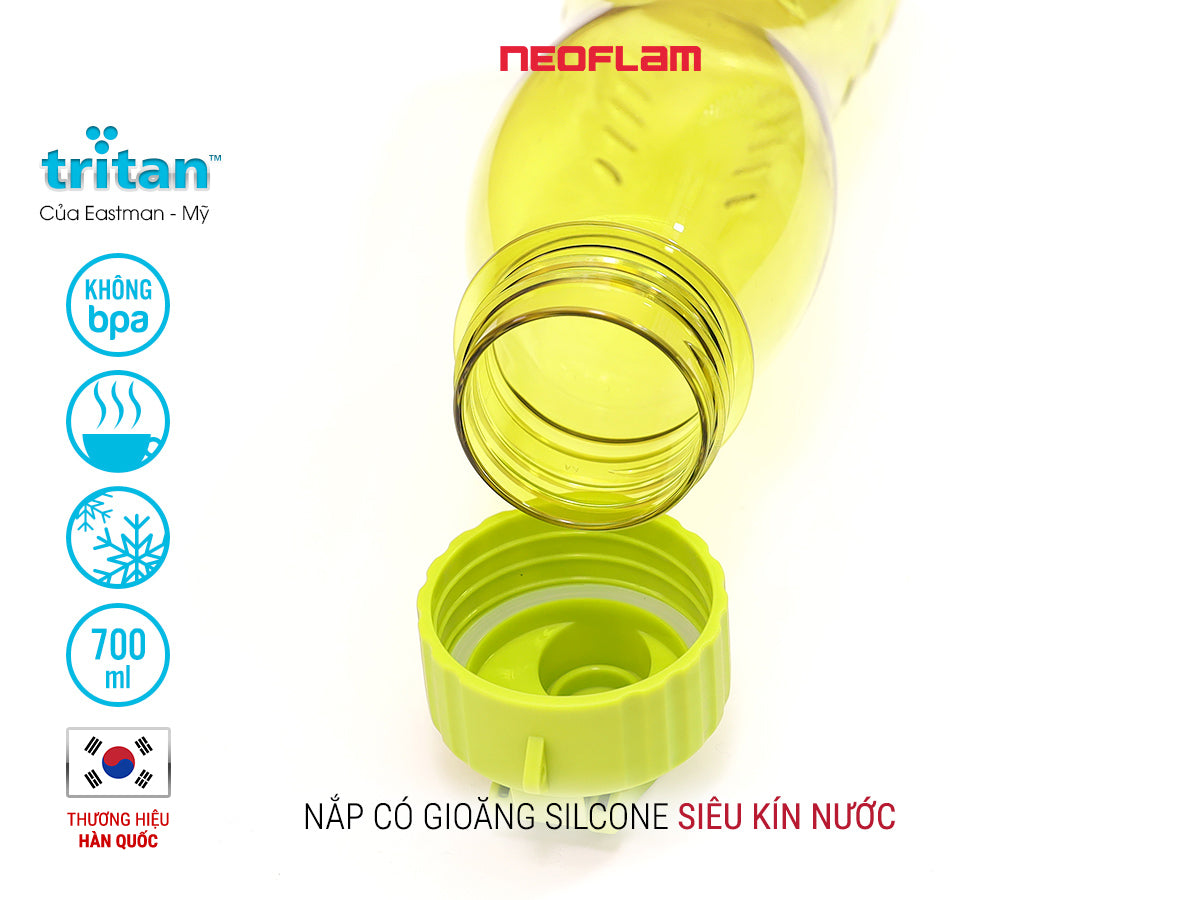 Chai nước Fliptop 700ml, bằng nhựa Tritan an toàn