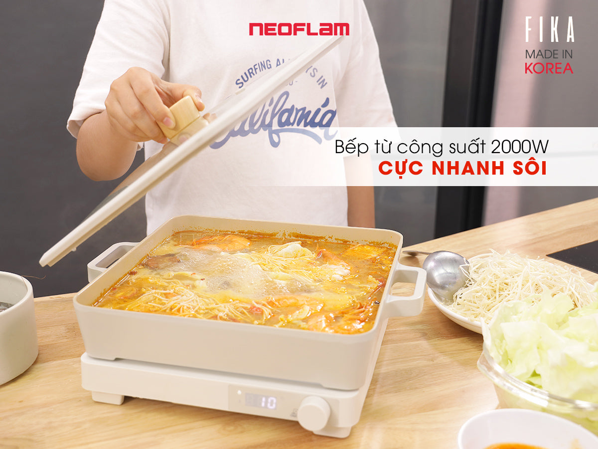 Combo nồi lẩu và bếp từ Fika Neoflam
