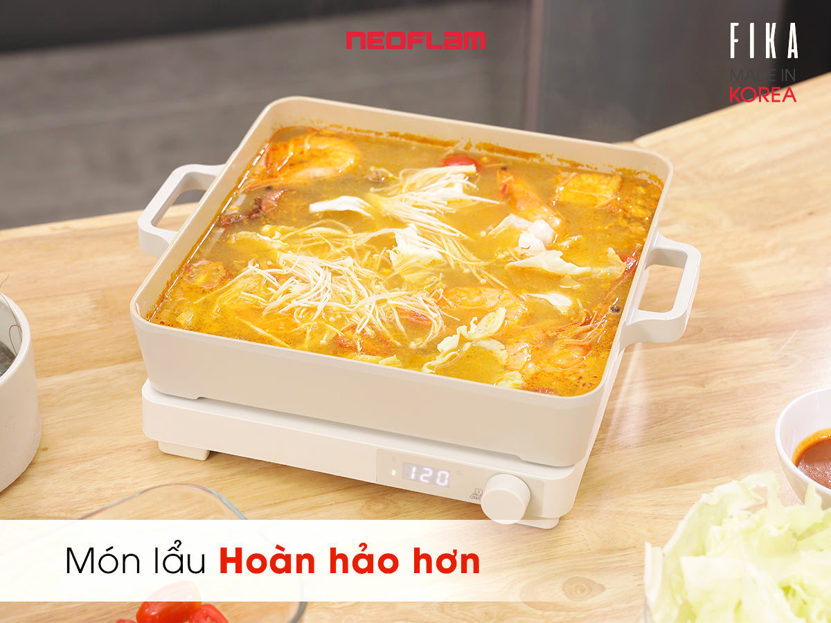 Combo nồi lẩu và bếp từ Fika Neoflam