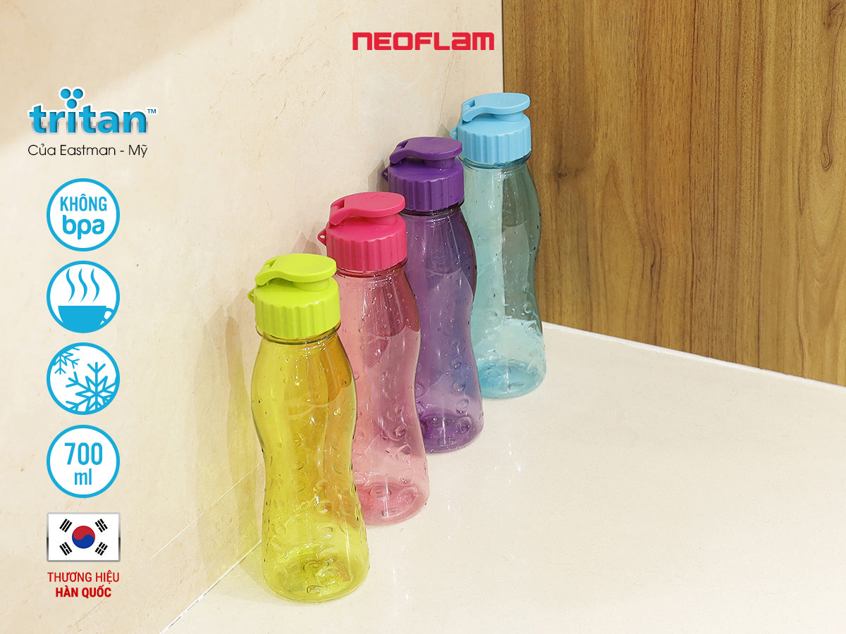 Chai nước Fliptop 700ml, bằng nhựa Tritan an toàn