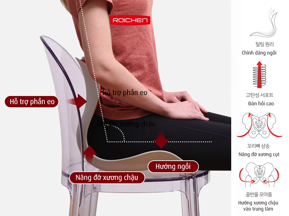 Combo Ghế chỉnh dáng ngồi đúng gia đình Roichen