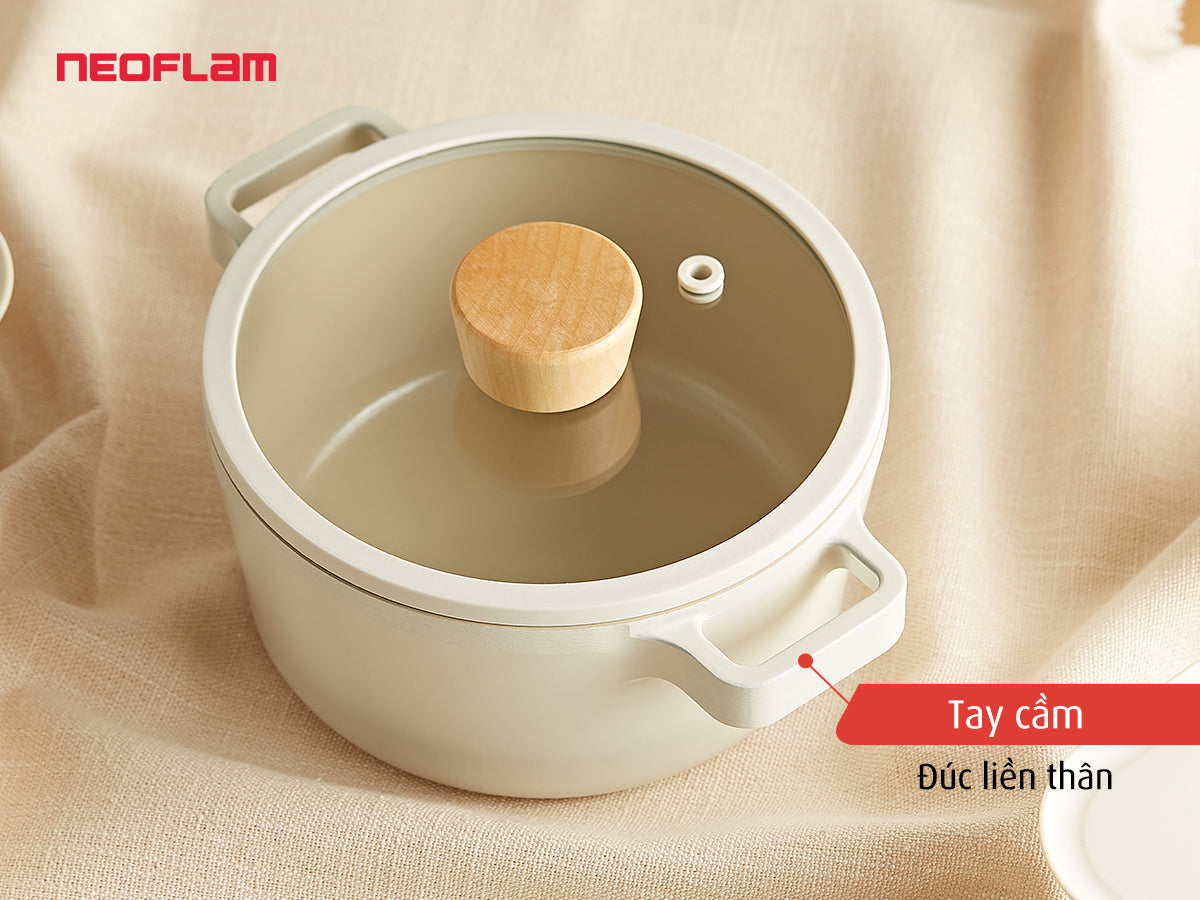 Nồi Fika Hàn Quốc, tráng gốm chống dính, đáy từ
