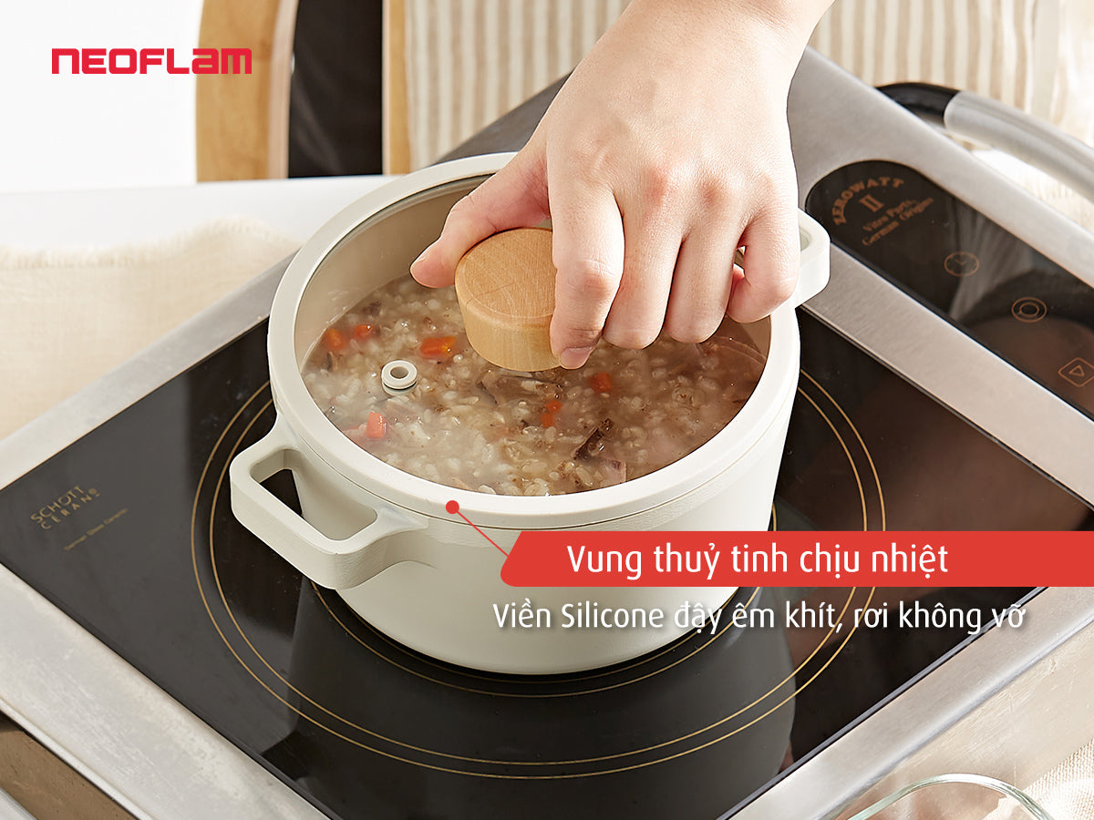 Nồi Fika Hàn Quốc, tráng gốm chống dính, đáy từ